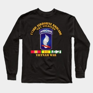 SSI - 173rd Airborne Brigade w VN SVC Ribbons Long Sleeve T-Shirt